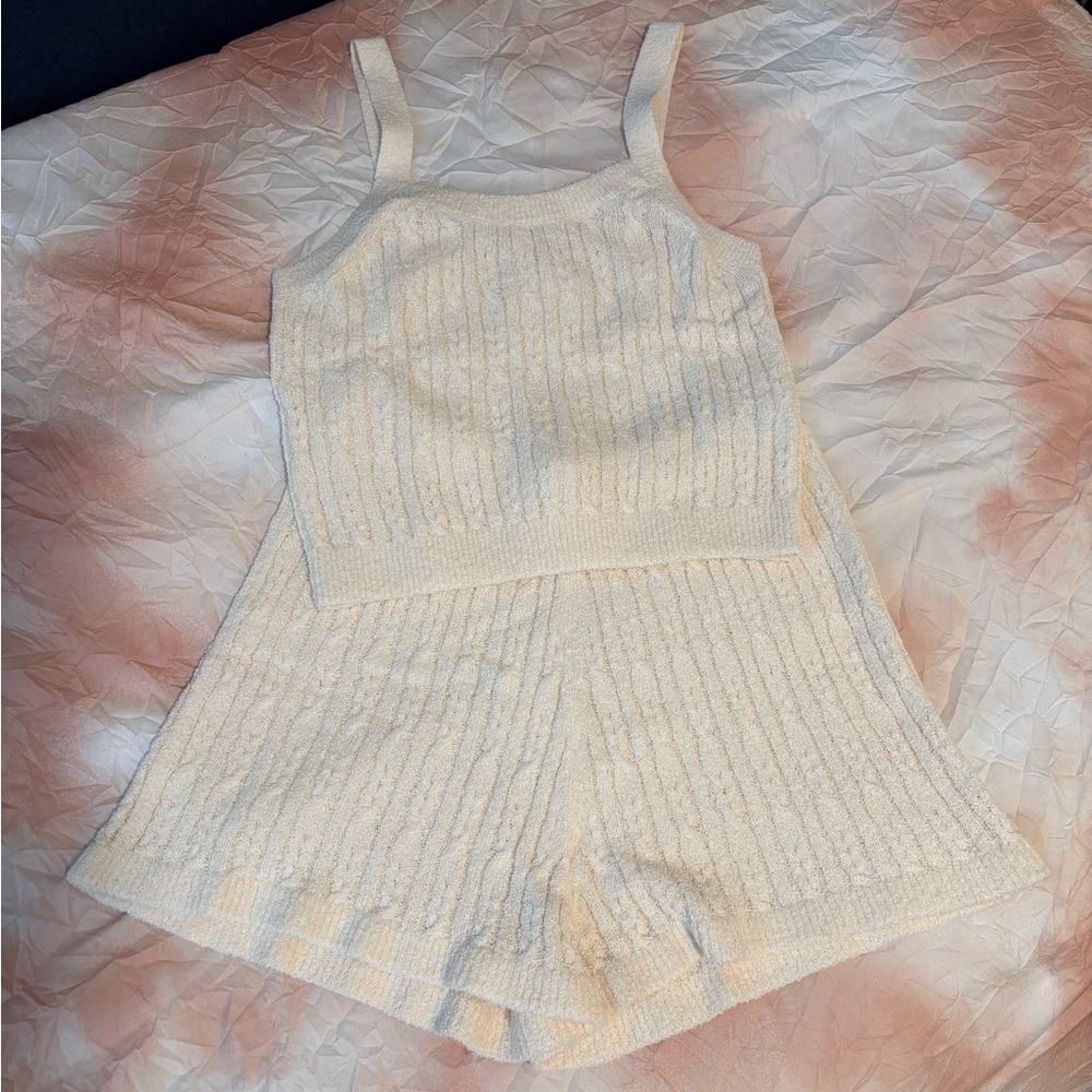 & Other Stories Cream Knit Pajama Set